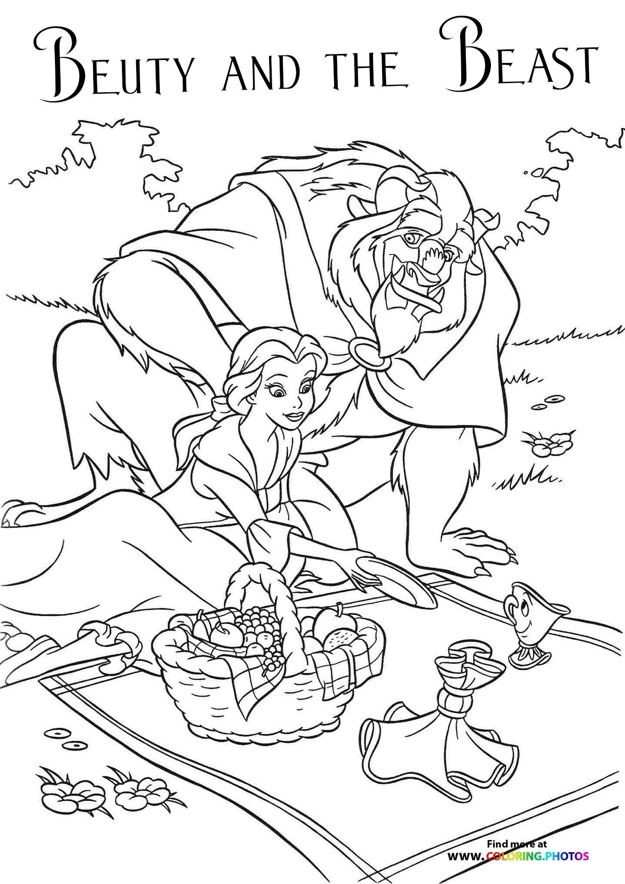 Beauty and the beast pages free and easy print or donwload