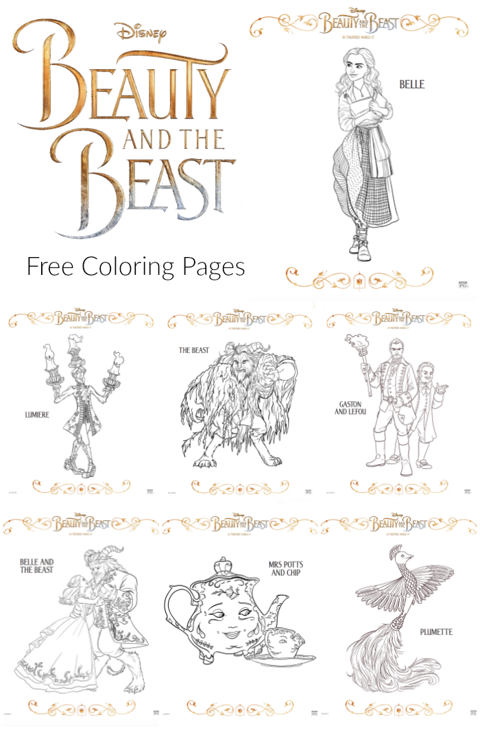 Free beauty and the beast coloring pages