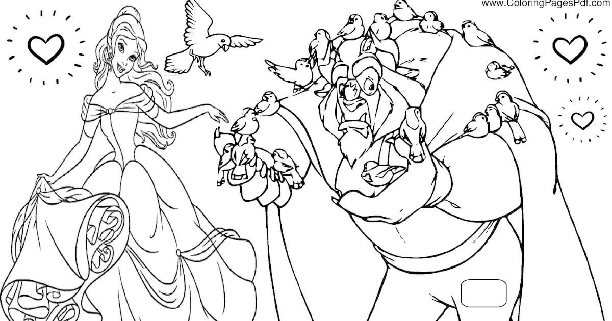 Beauty and the beast coloring pages for adults rcoloringpagespdf