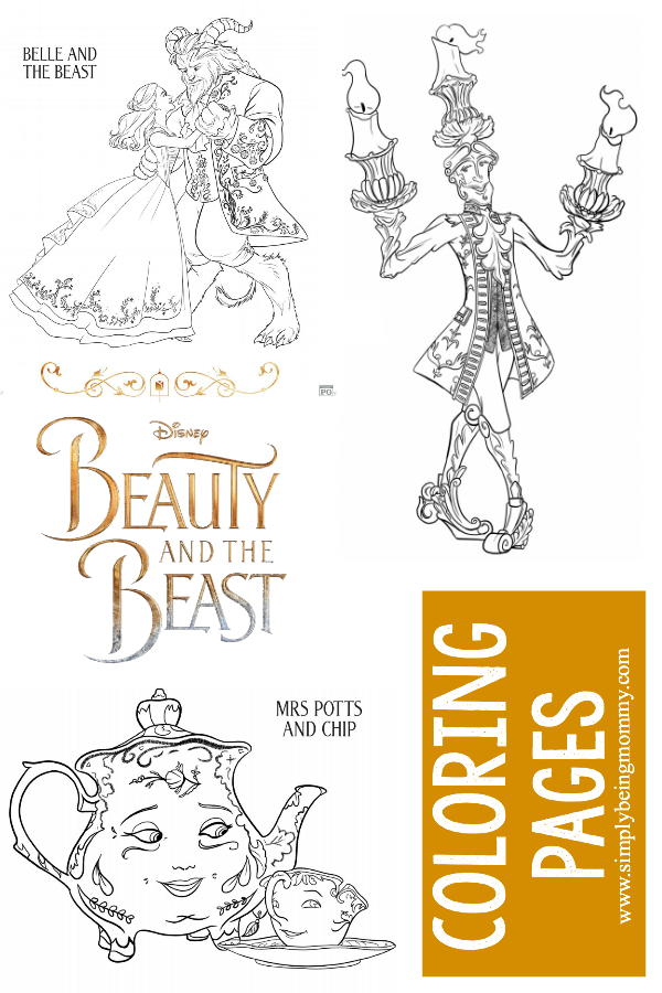 Beauty and the beast coloring pages simply being mommy