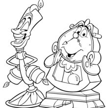 Lumiere and cogsworth coloring pages