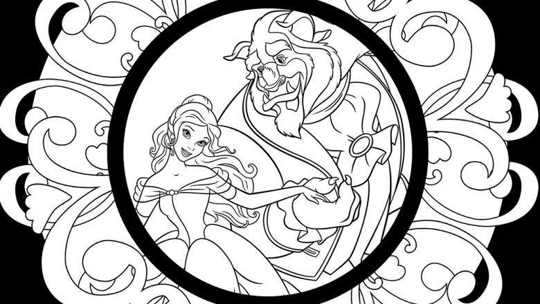 Beauty and the beast coloring pages