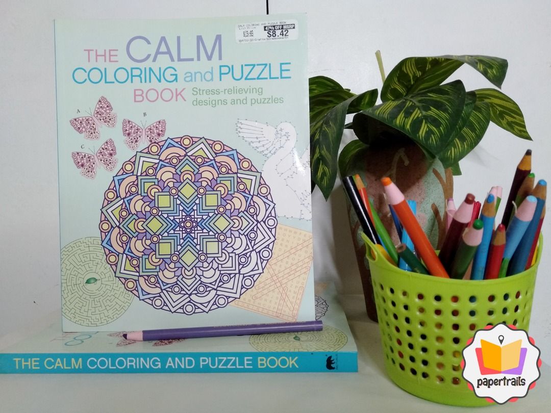 The calm coloring puzzle book stress