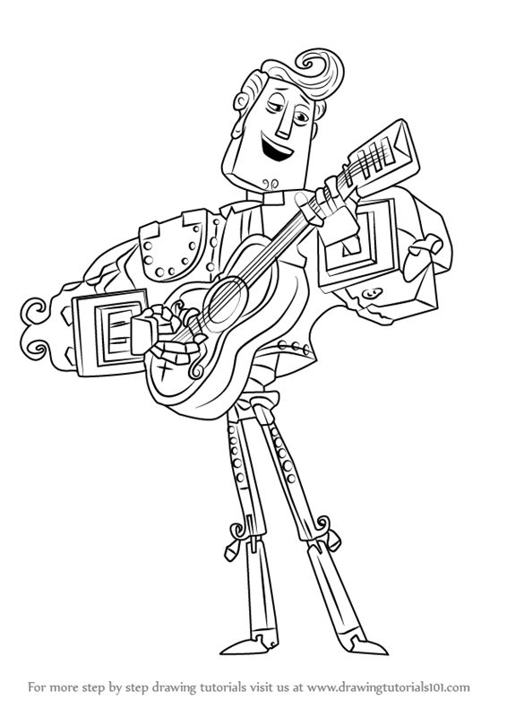 Learn how to draw manolo sanchez from the book of life the book of life step by step drawing tutorials cartoon coloring pages book of life coloring pages