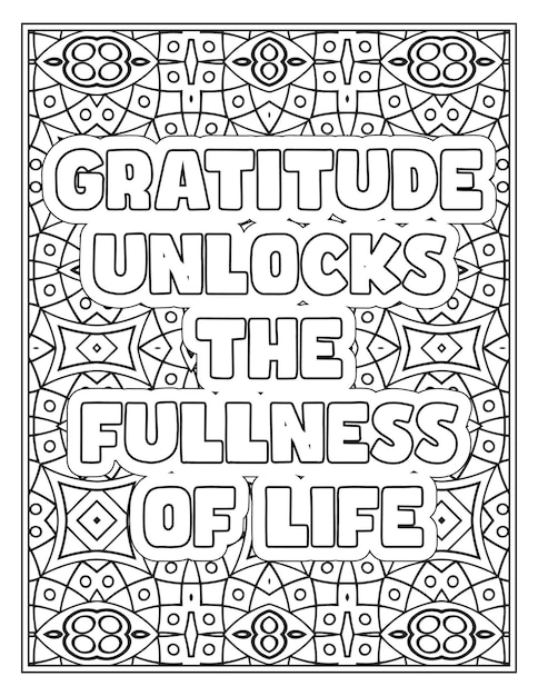 Premium vector thanksgiving quotes coloring pages for coloring book