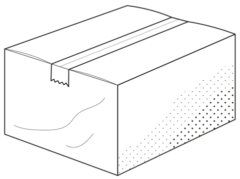 Closed carton box coloring page free printable coloring pages