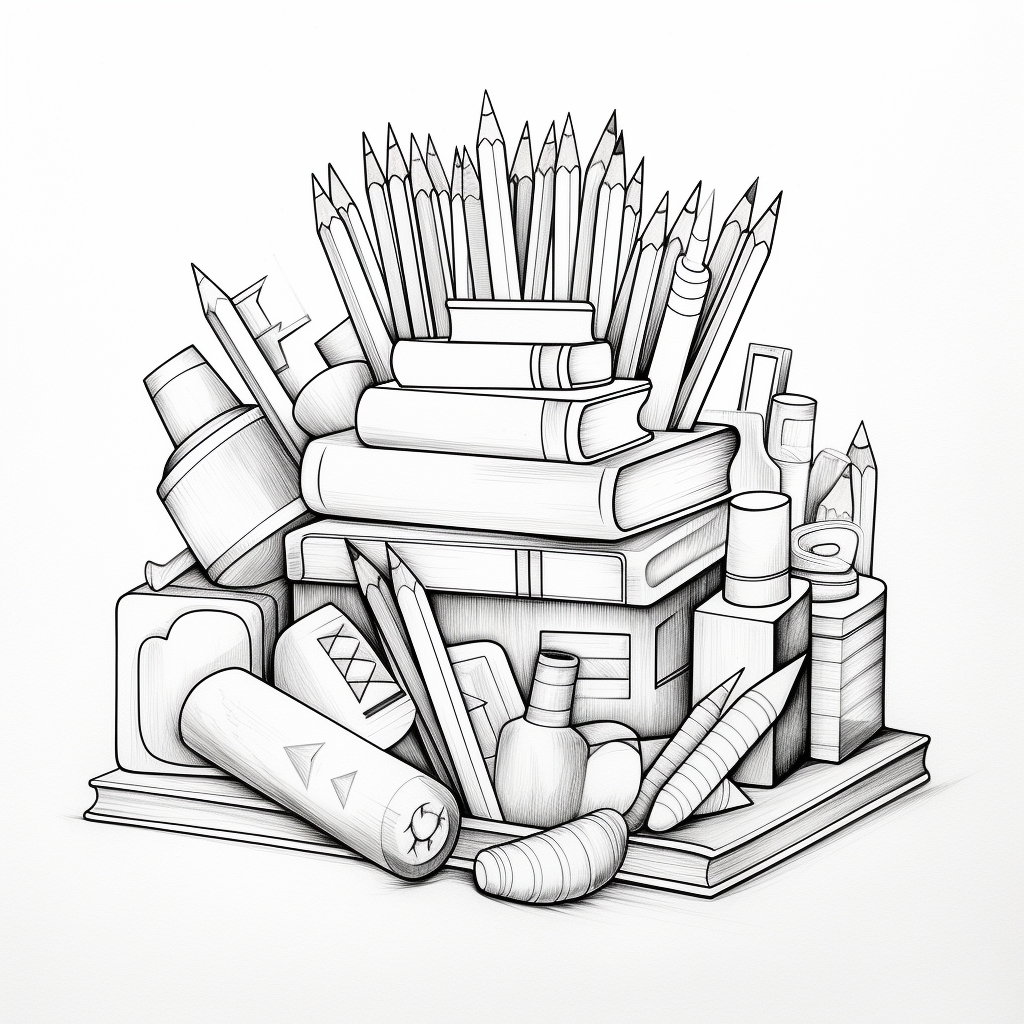 Box of crayons coloring page