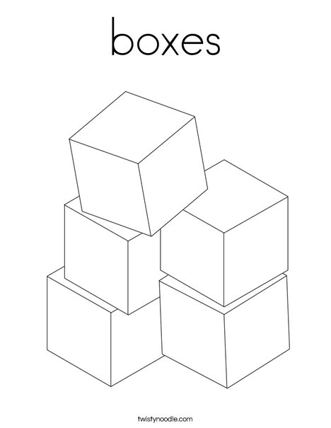 Boxes coloring page
