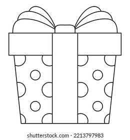 Coloring page gift box kids stock vector royalty free