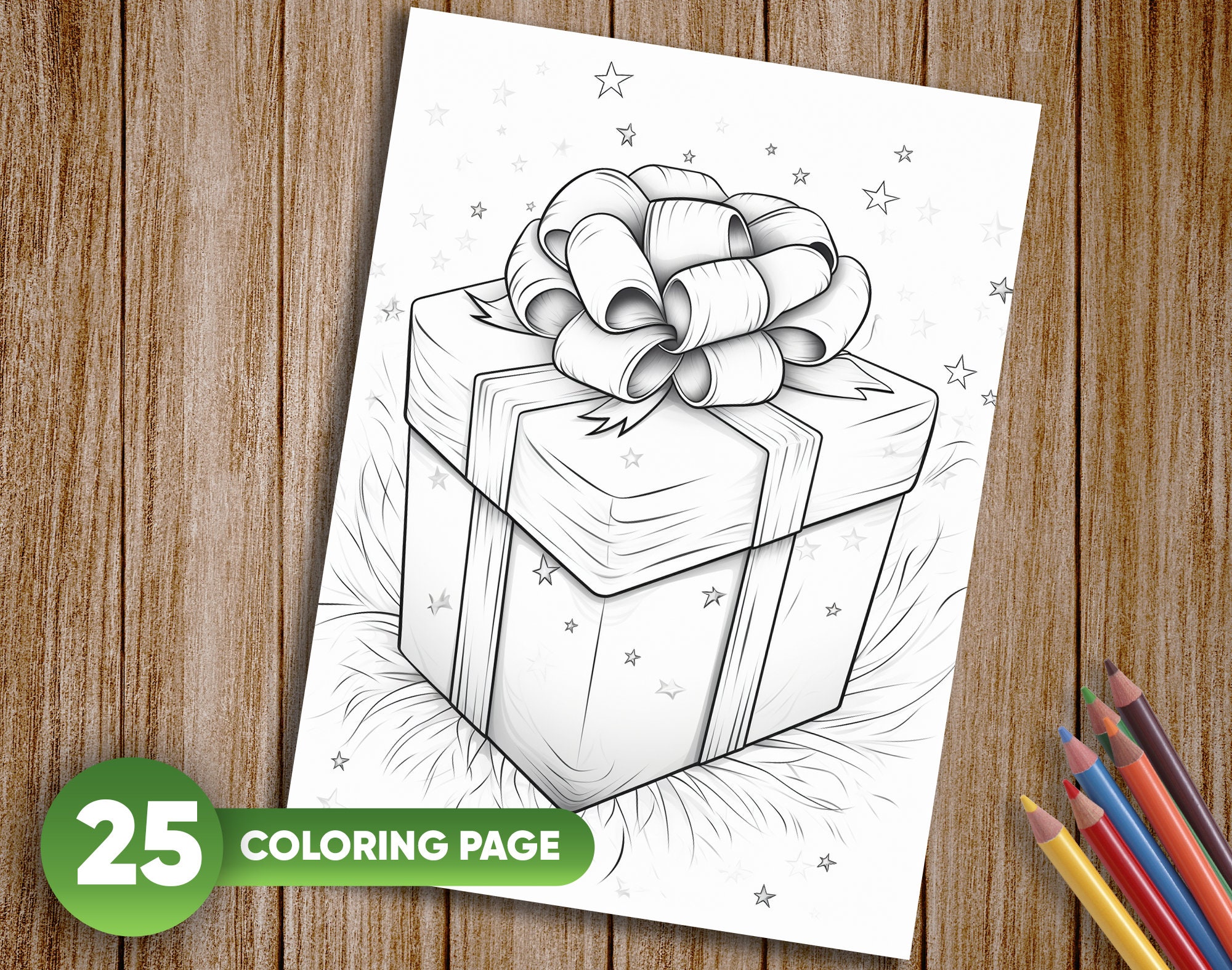 Christmas for preschool kids grayscale coloring pages in jpgpdf file instant download printable coloring page