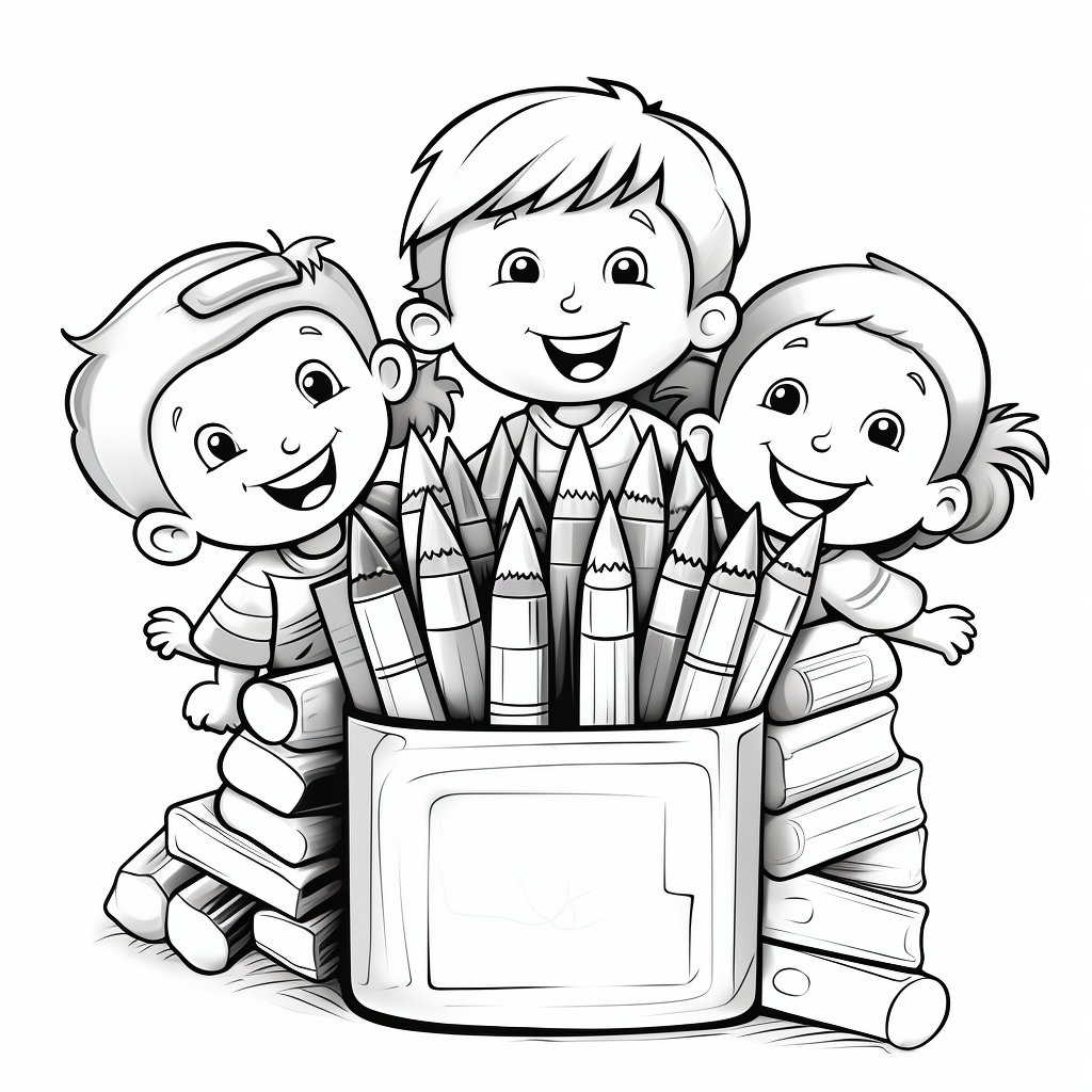 Box of crayons coloring page
