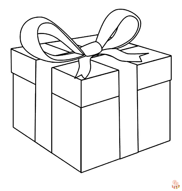 Gift box coloring pages
