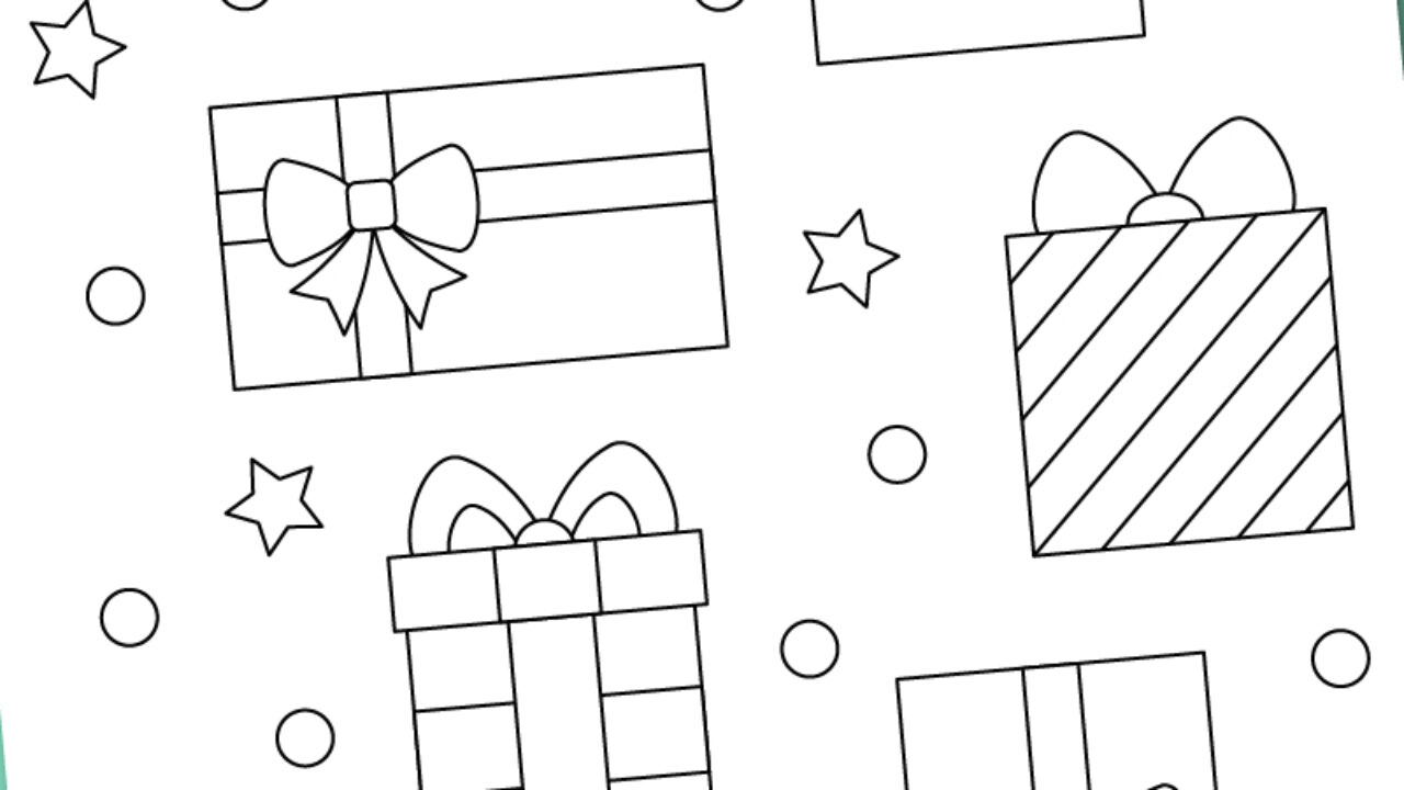 Printable gift boxes coloring page