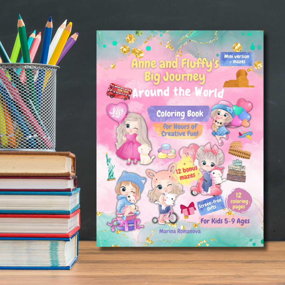 Coloring book with mazes colouring book big journey around the world â