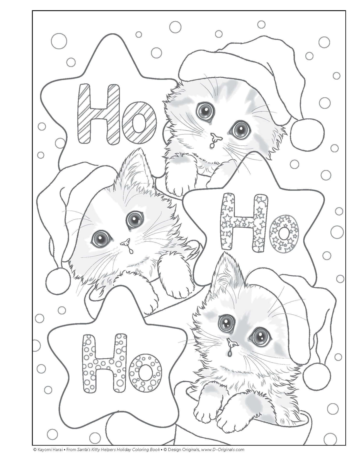 Download christmas cat coloring pictures