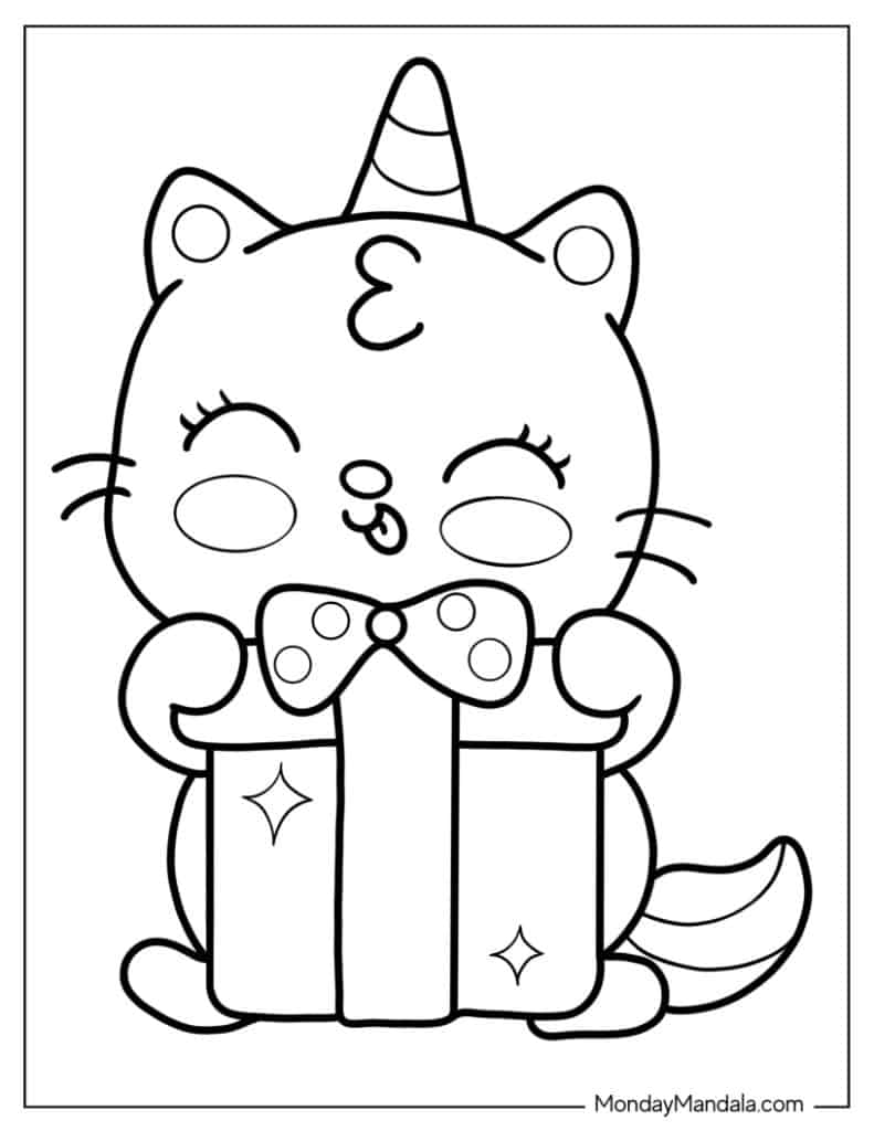 Cat coloring pages free pdf printables
