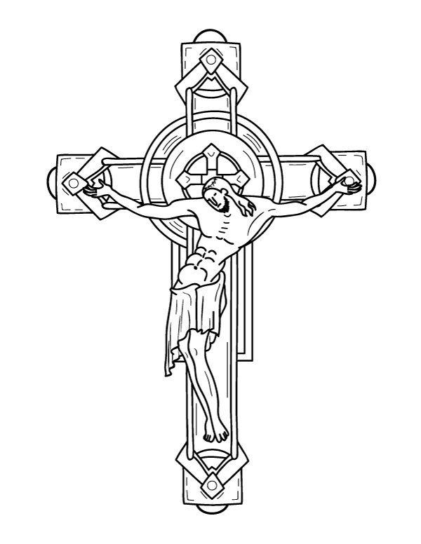 Printable crucifix coloring page