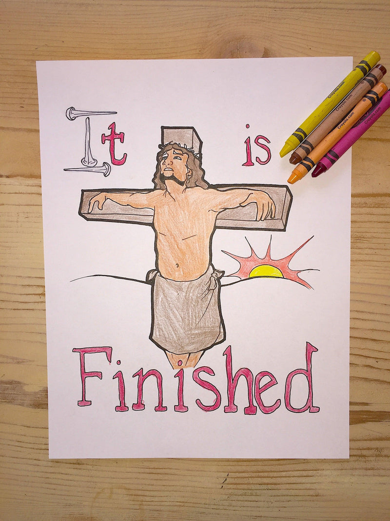 Jesus on the cross coloring page