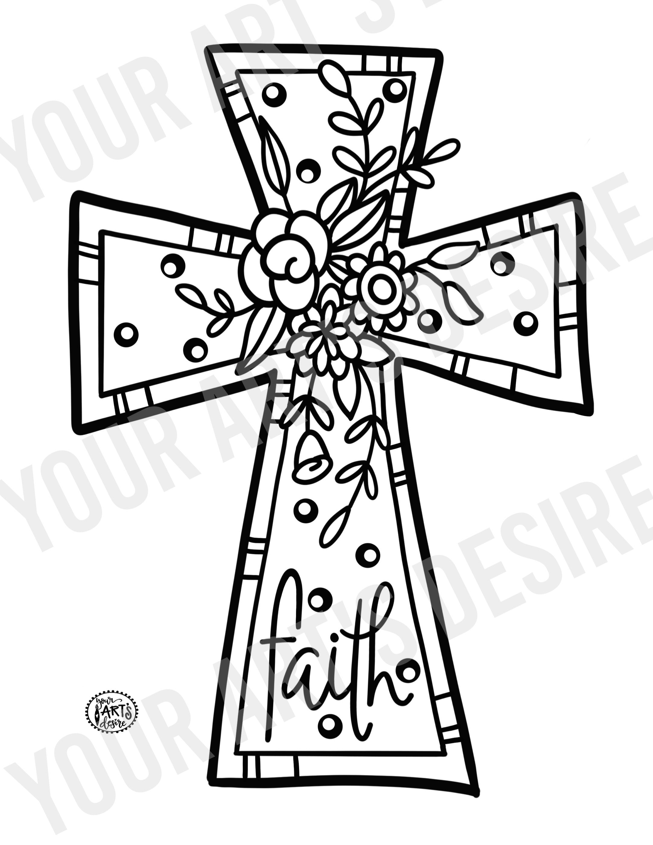 Coloring book cross â your arts desire