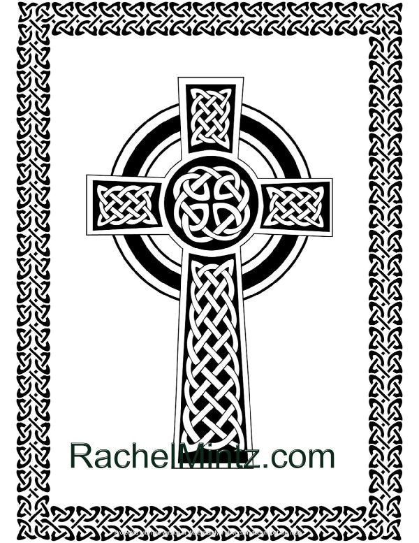Celtic crosses coloring page â rachel mintz coloring books