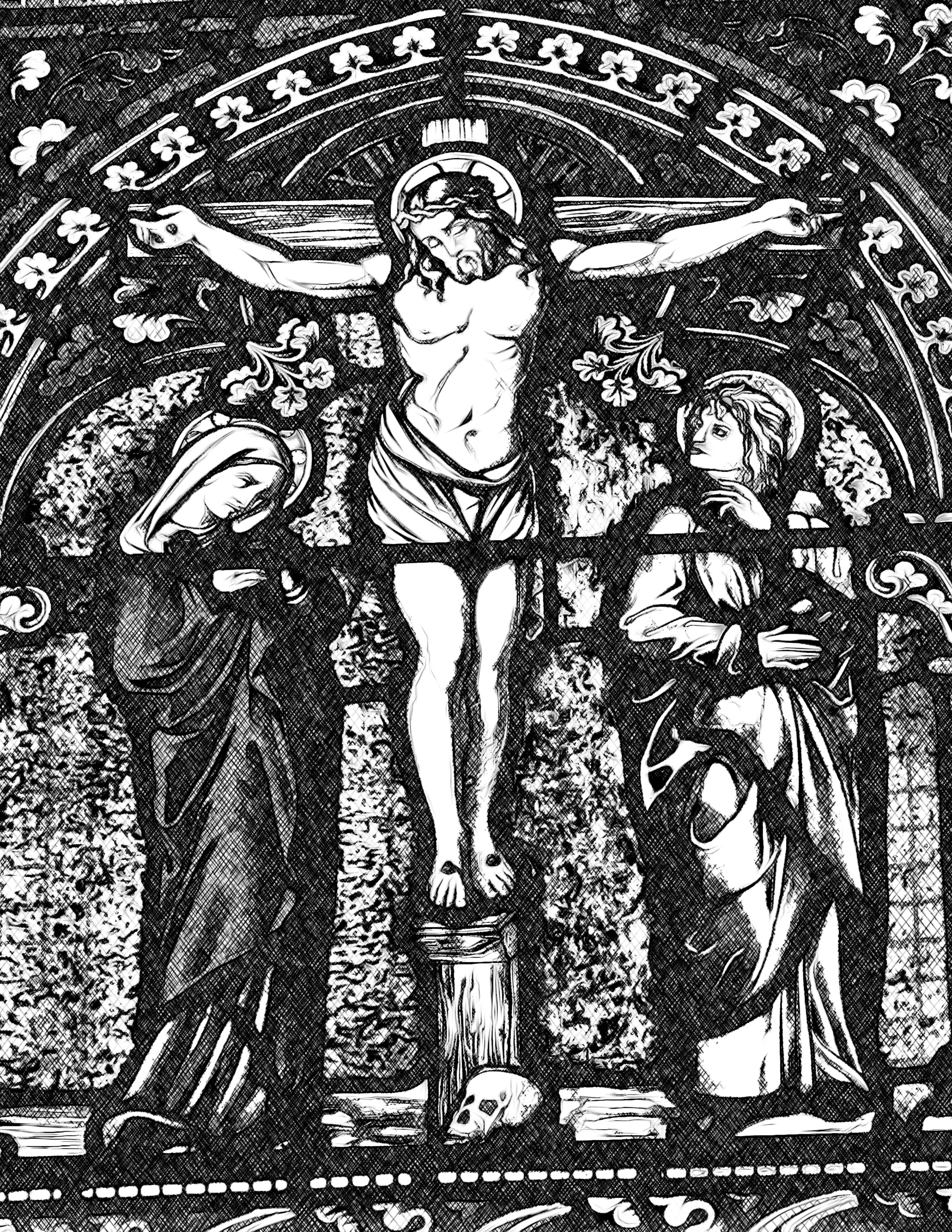 Crucifixion with the virgin mary and john the apostle