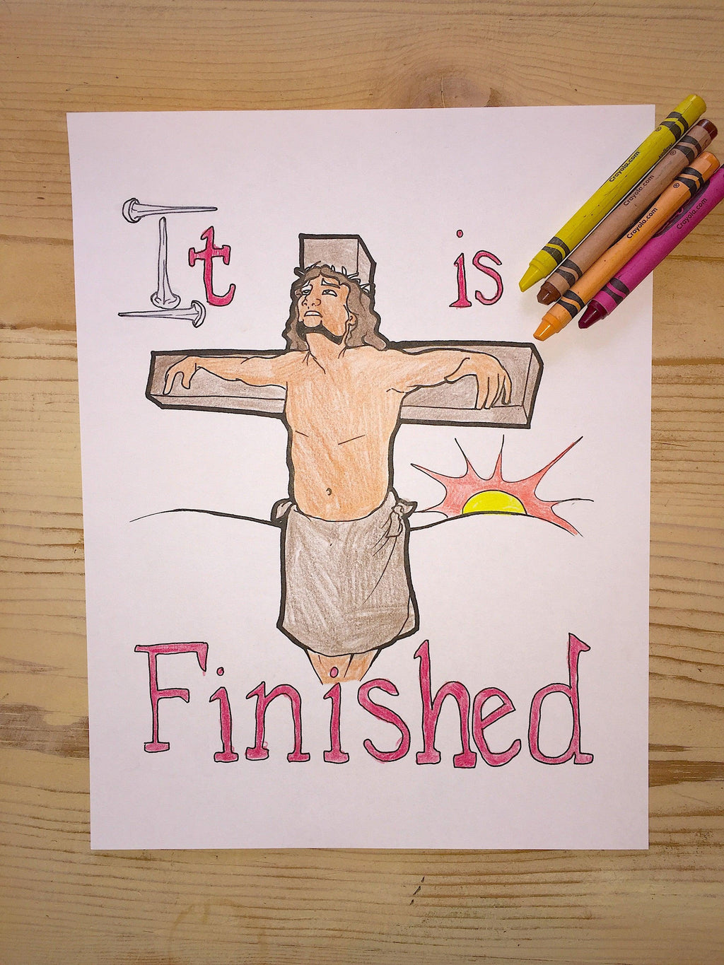 Jesus on the cross coloring page