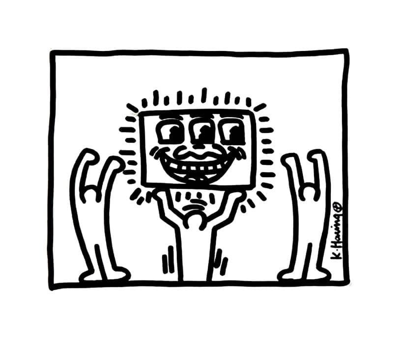 Keith haring artwork coloring page