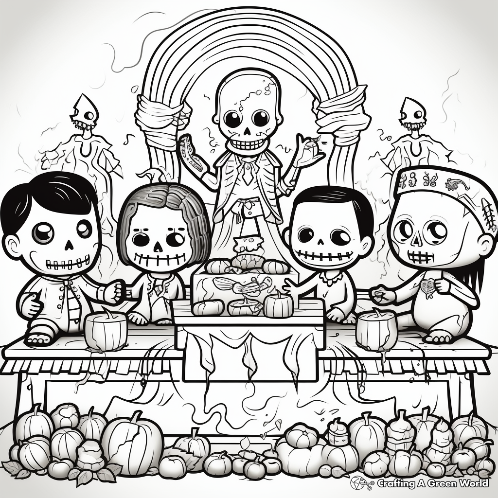 Day of the dead coloring pages