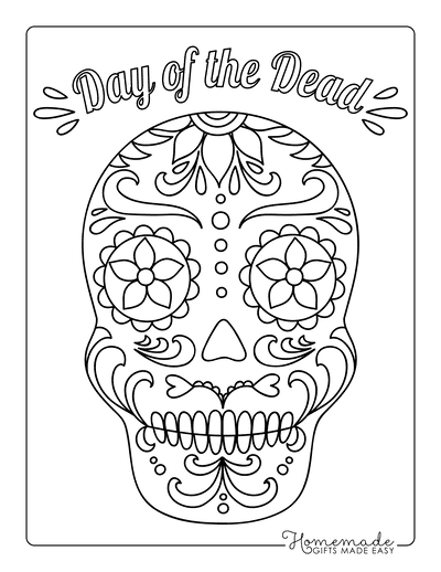 Sugar skull coloring pages for day of the dead