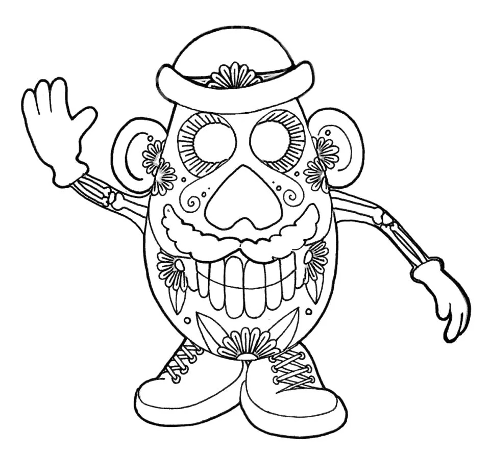 Day of the dead coloring pages printable for free download