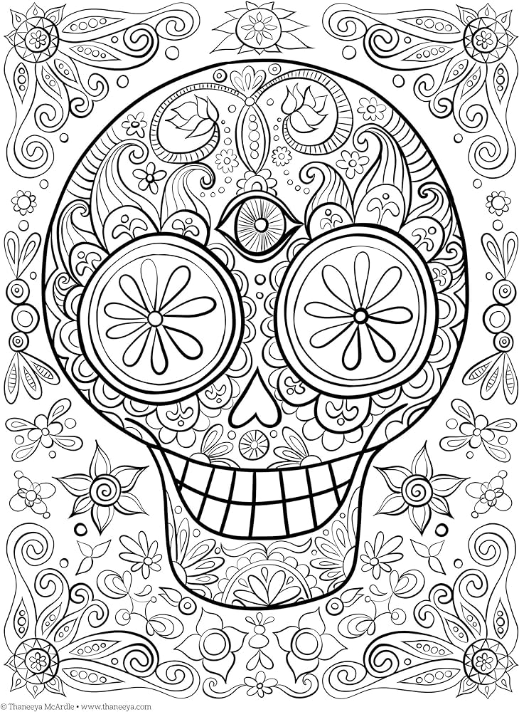 Day of the dead coloring book coloring is fun design originals beginner