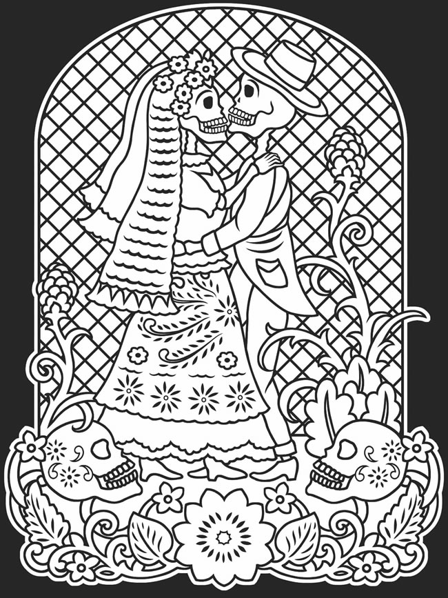 Download day of the dead coloring page â