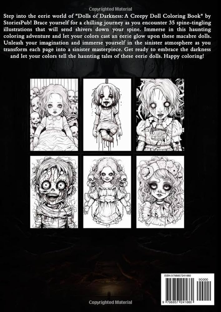 Dolls of darkness a creepy doll coloring book spine chilling drawings for kids and adults pub stories jaiswal mr deepak malikram agarwal mr keshav rajeev books