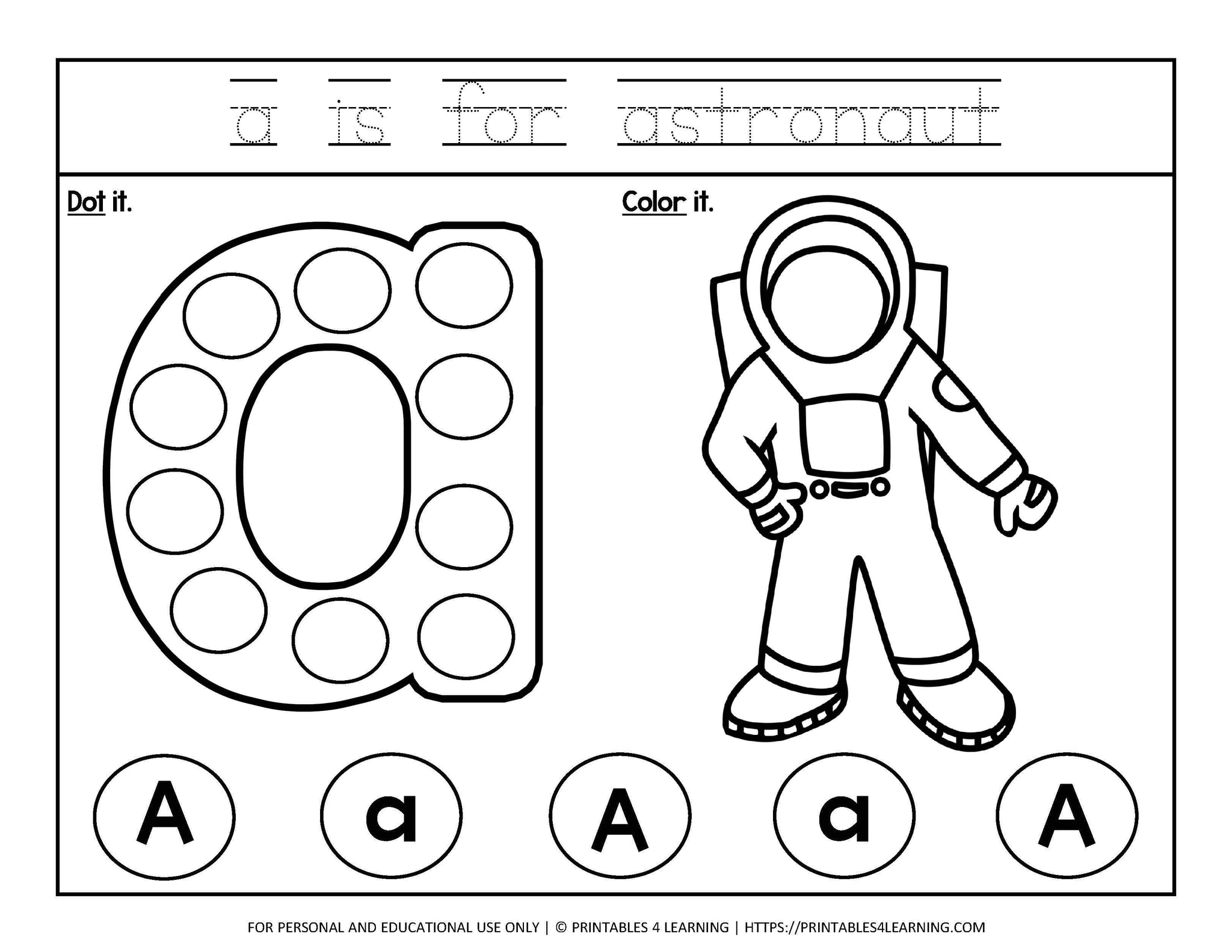Alphabet letters a to z dot marker worksheets â printables learning