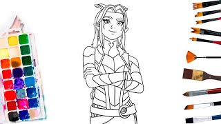 Rayla coloring and drawing the dragon prince rayla coloring page