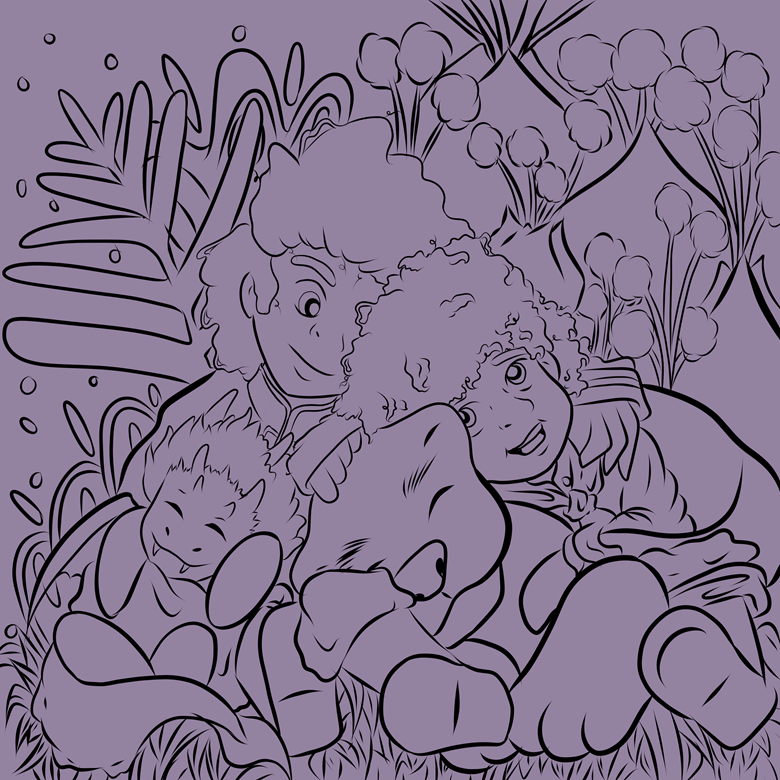 Antonio and ezran fanart coloring page