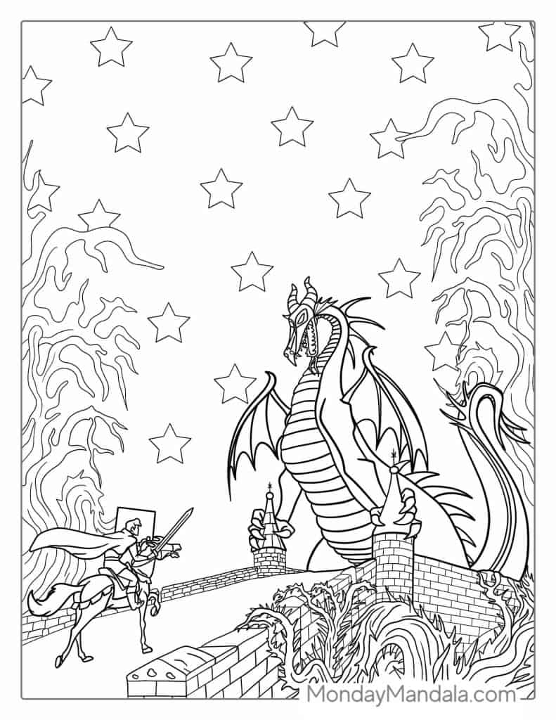 Sleeping beauty coloring pages free pdf printables
