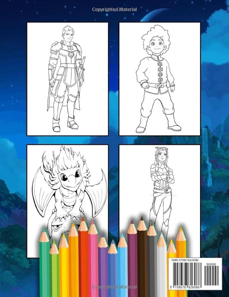The dragon prince coloring book coloring book for kids and all fans over coloring pages by