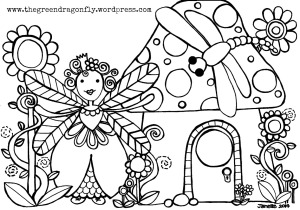 Coloring sheets â the green dragonfly