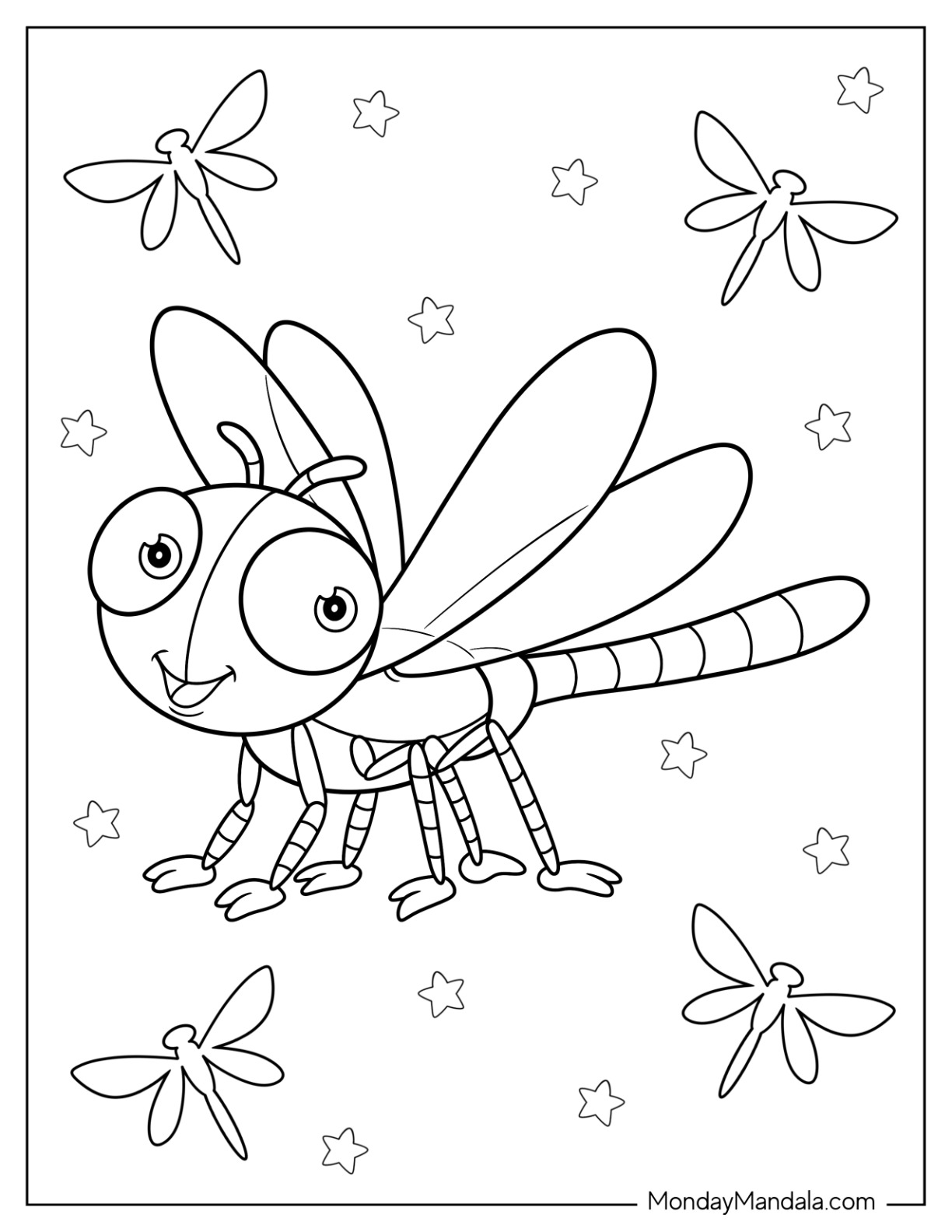 Dragonfly coloring pages free pdf printables