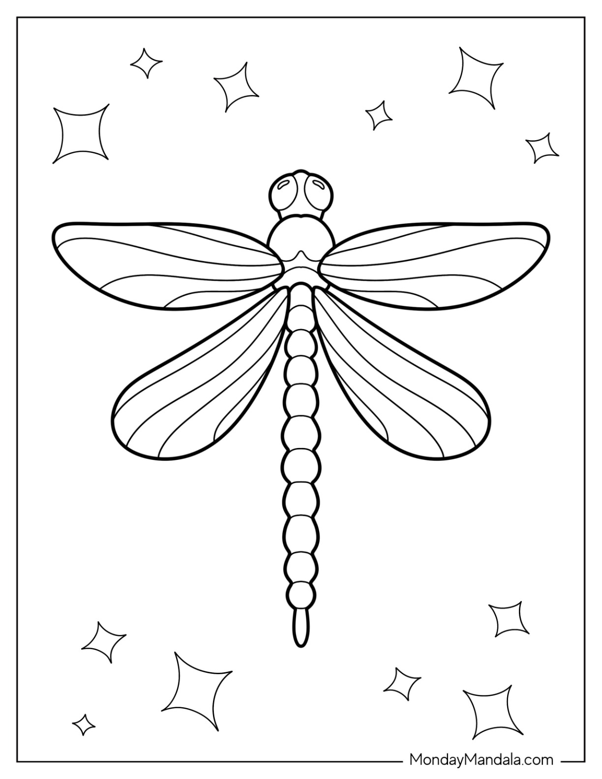 Dragonfly coloring pages free pdf printables