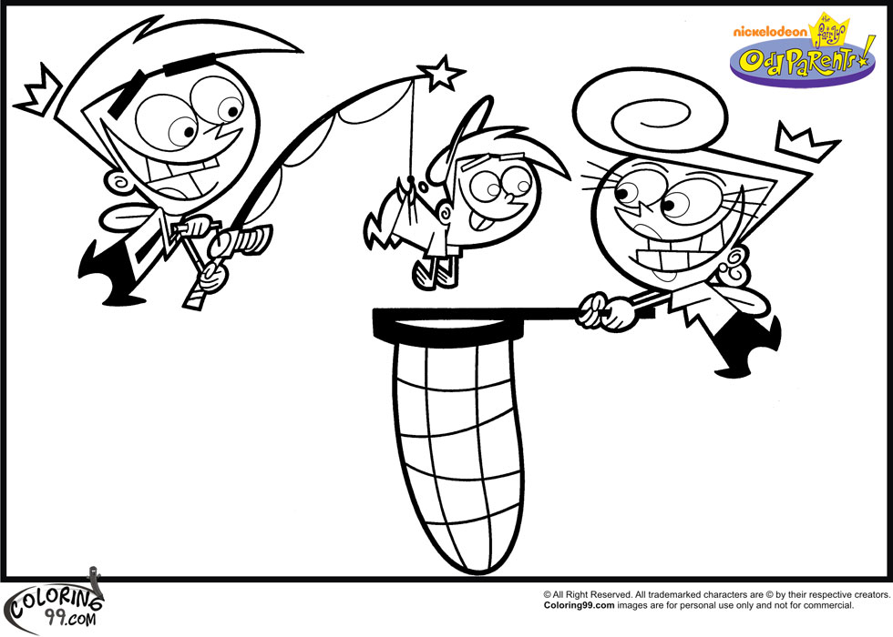 Fairly odd parents coloring pages team colors