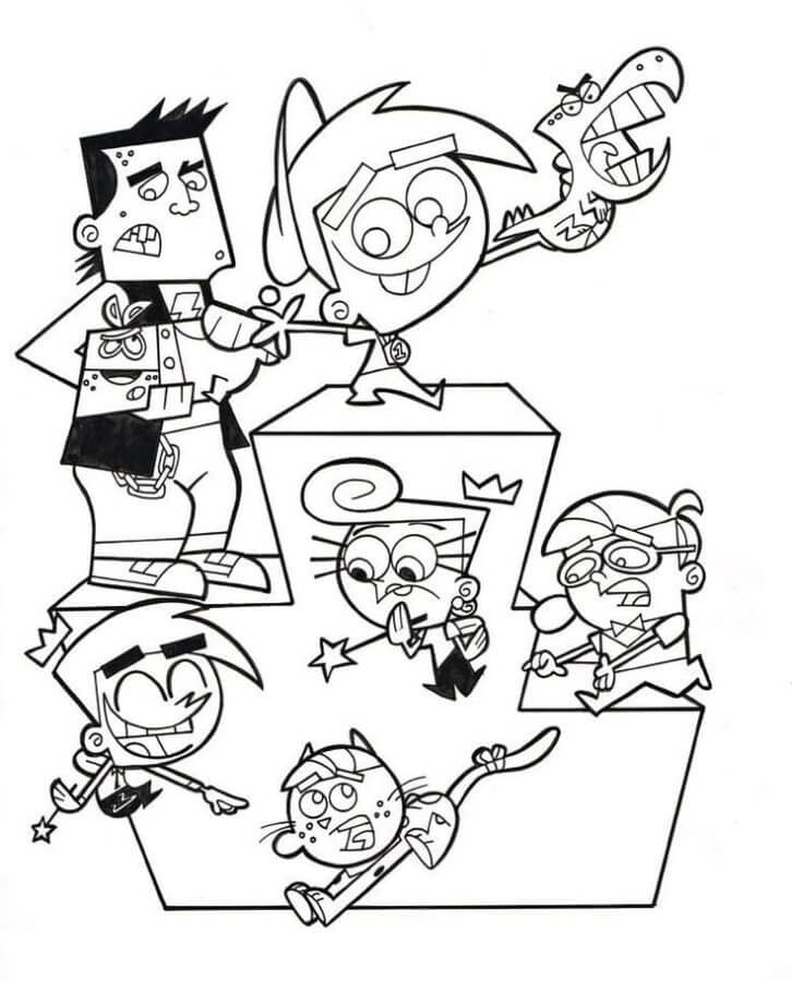 Cartoon characters cannot share the pedestal coloring page