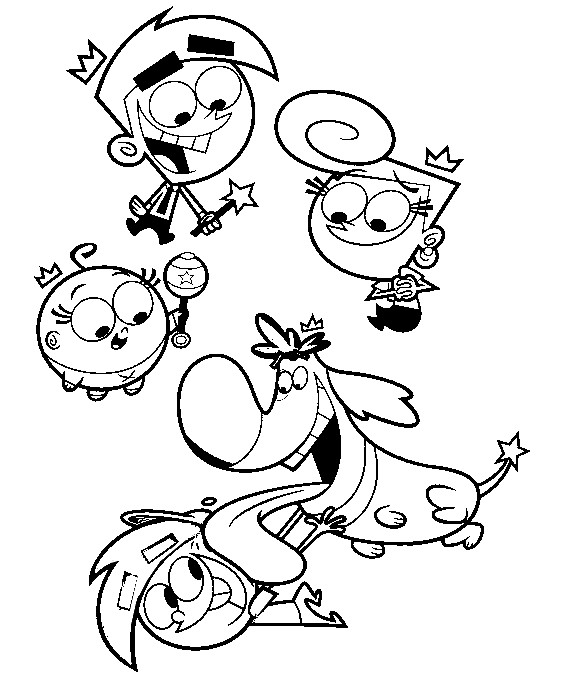Coloring page the fairly oddparents timmy sparky