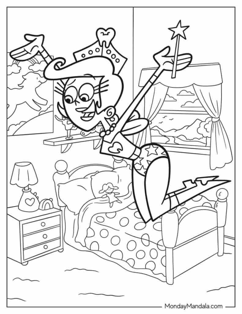 Tooth fairy coloring pages free pdf printables