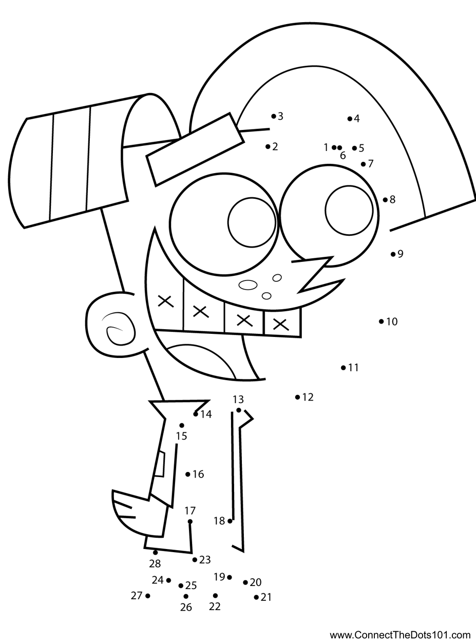 Chester mcbadbat fairly odd parents dot to dot printable worksheet