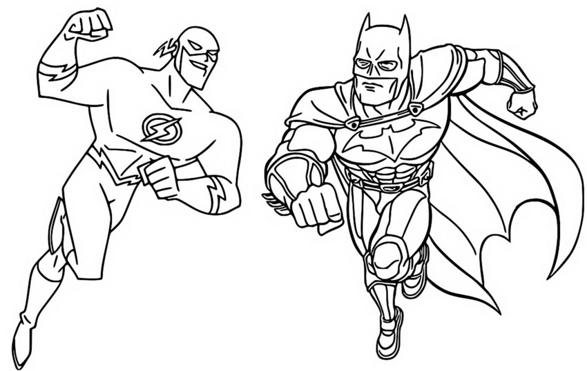 Coloring page the flash batman the flash