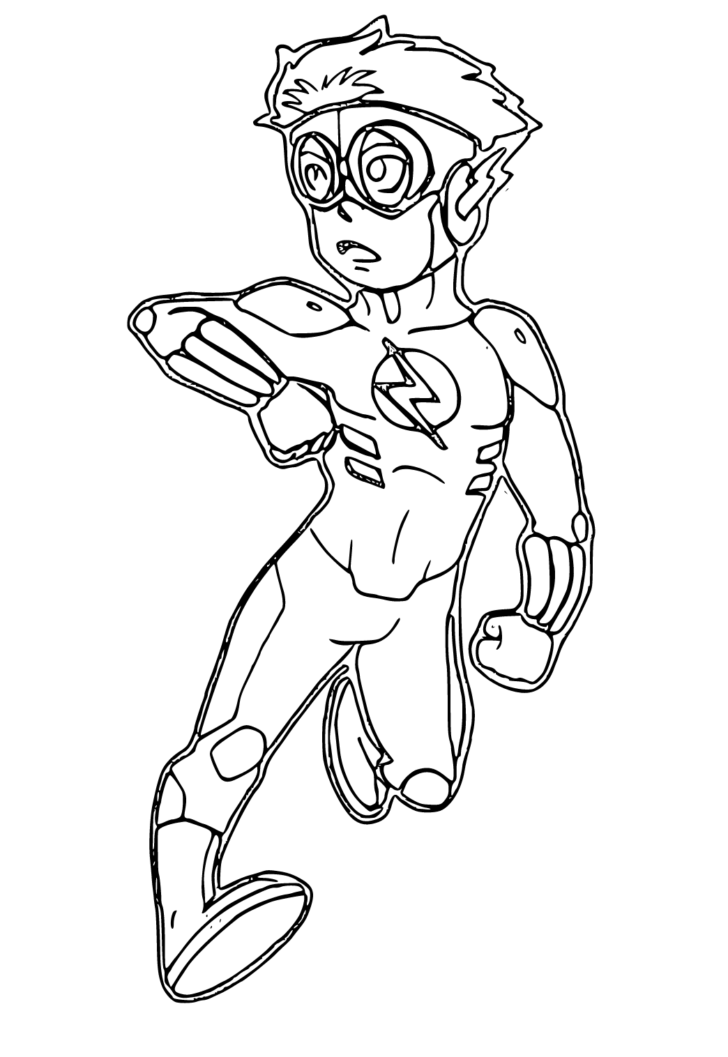 Free printable the flash costume coloring page for adults and kids