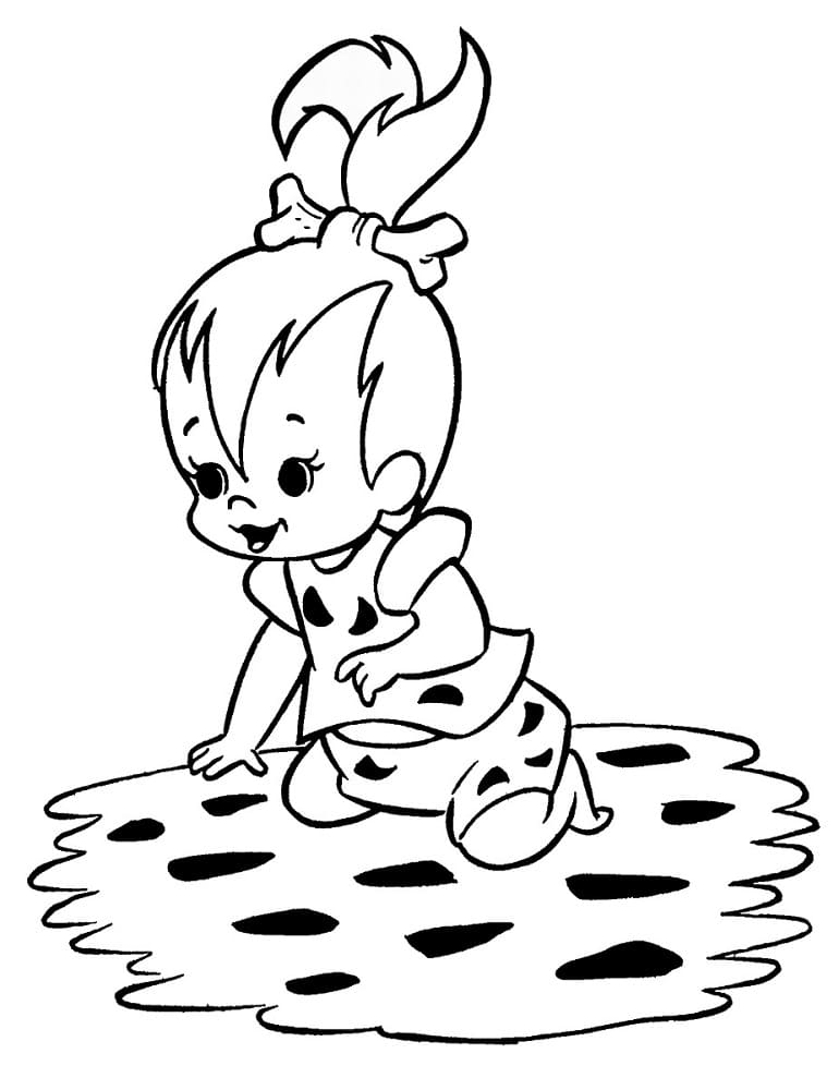 Pebbles flintstone from the flintstones coloring page