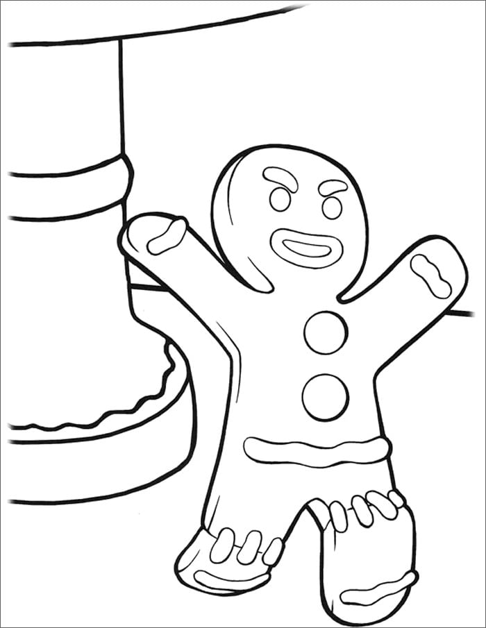 Gingerbread man s colouring pages